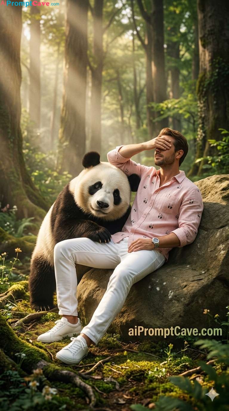 How to Take a Photo with Panda in a Jungle - Free Ai Prompt