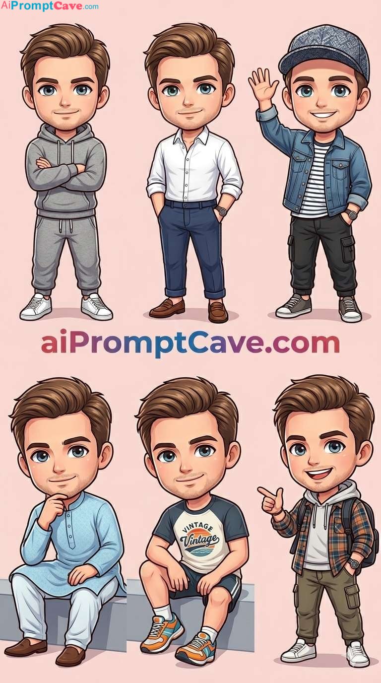 How to Turn your Photo into Chibi Character Pose Grid with Multiple Outfits - Free Ai Prompt