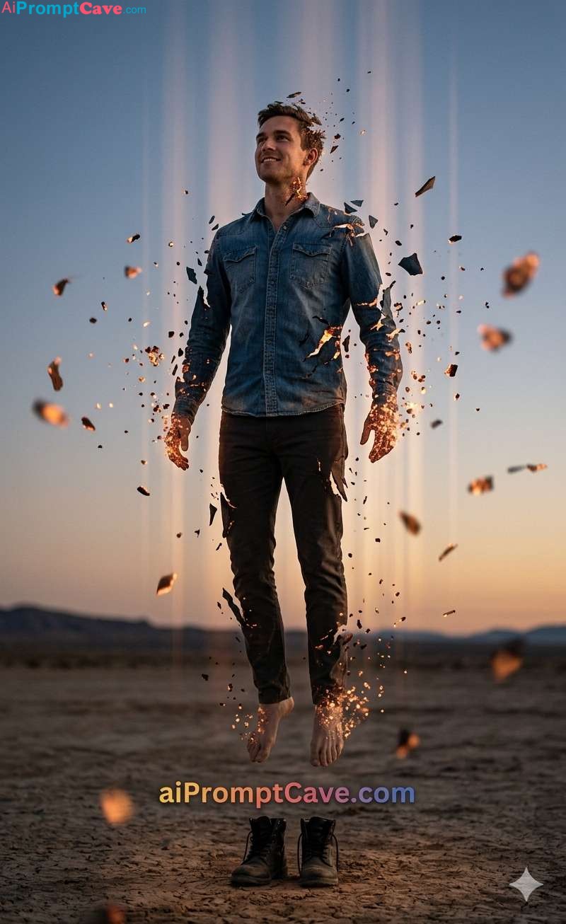 How to Turn your Photo into Surreal Disintegration to The Sky Portrait - Free Ai Prompt