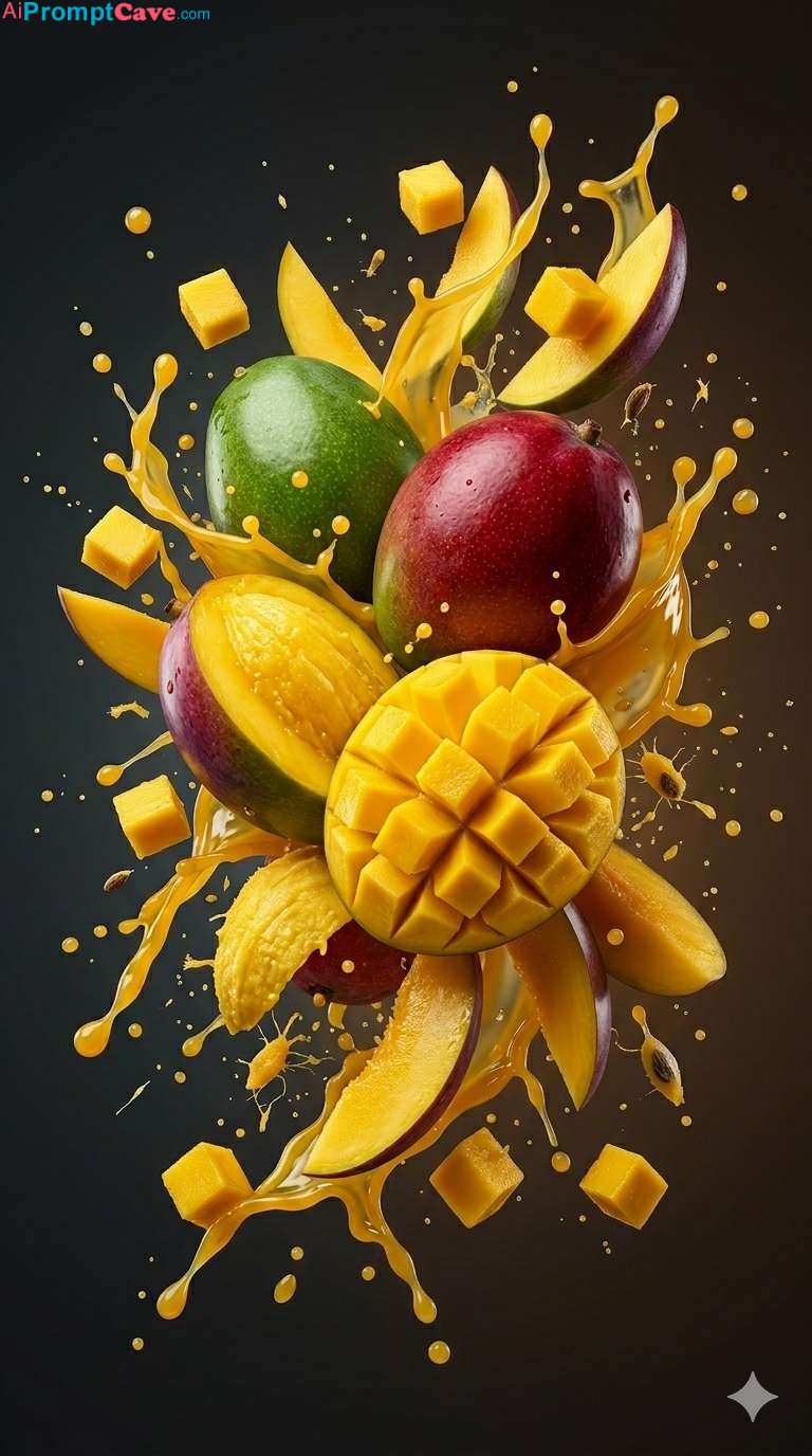 Hyper-Realistic Floating Fruit Splash Food Photography - Free Ai Prompt
