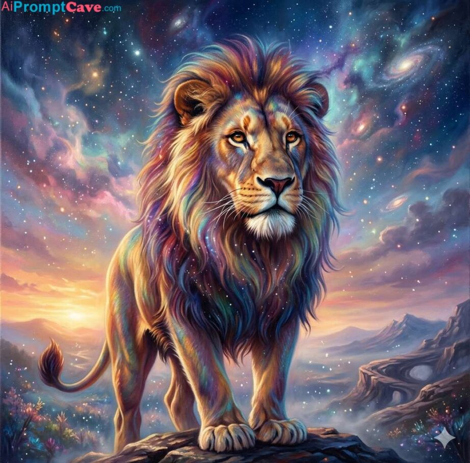 Hyperrealistic Pink Gradient Lion Cinematic Wildlife Portrait - Free Ai Image Prompt