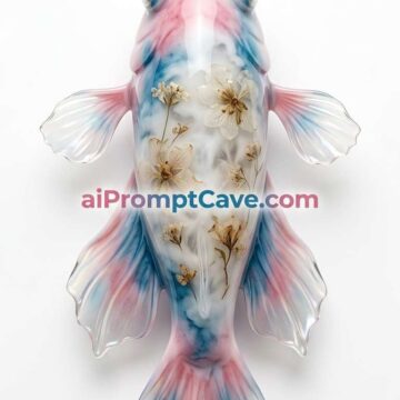 Hyperrealistic Porcelain Betta Fish Resin Macro Photography - Free Ai Image Prompt