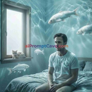 Koi Fish Underwater Bedroom Surreal Scene - Free Ai Prompt