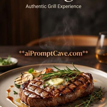 La Griglia Restaurant Luxury Food Advertisement Cinematic Dining Poster - Free Ai Image Prompt