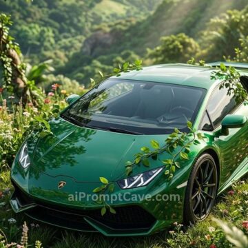 Lamborghini Nature Luxury Beach Ad - Free Ai Image Prompt