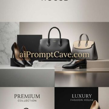 Luxury Bags and Shoes Business Concept Elegant Fashion Branding Poster - Free Ai Image Prompt