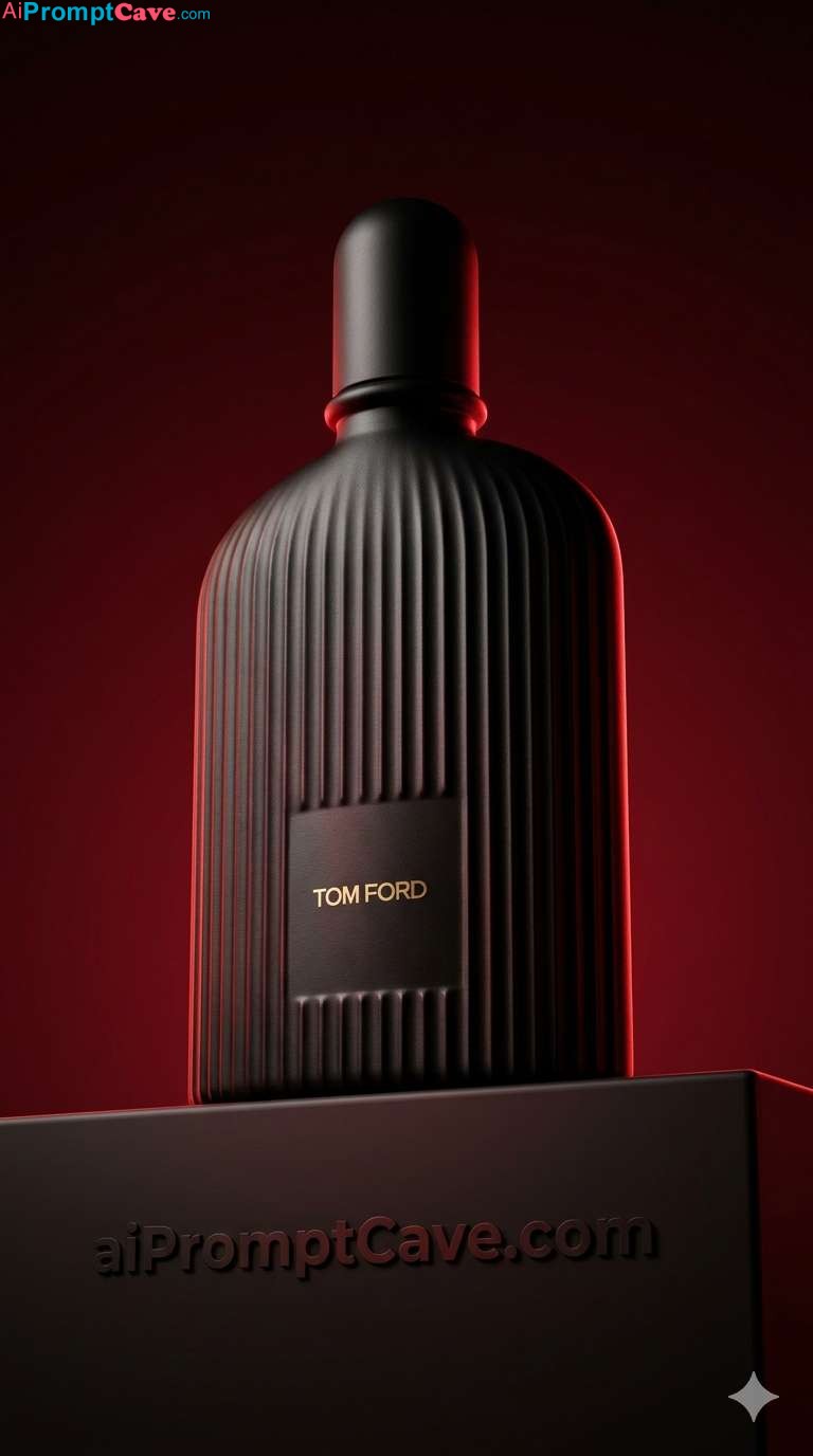 Luxury Black Orchid Perfume Cinematic Low Key Product Shot - Free Ai Prompt