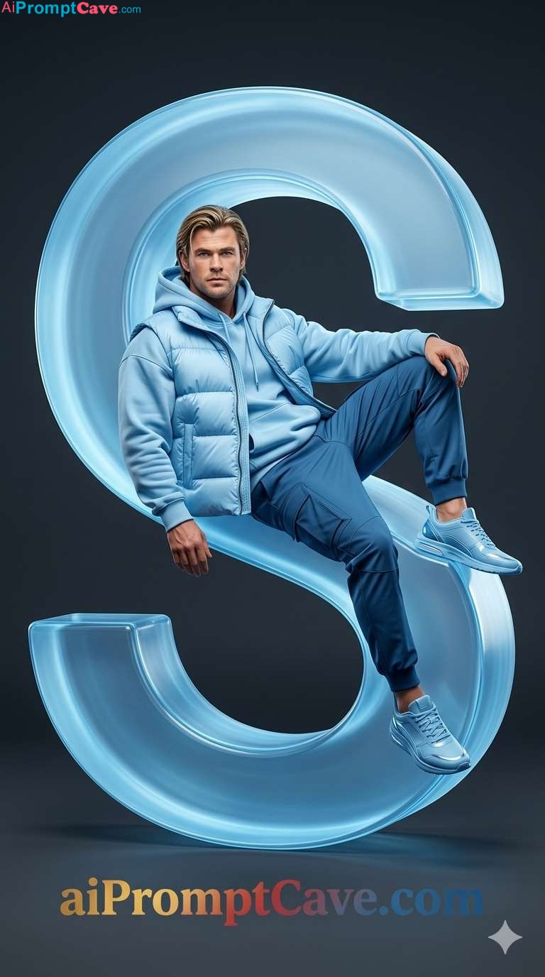 Luxury Glass Letter S Fashion Marketing ad Portrait 916 - Free Ai Prompt