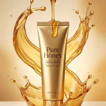 Luxury Honey Skincare Product Splash - Free Ai Image Prompt