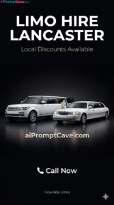 Luxury Limousine Car Rental Poster Minimal Black Ad - Free Ai Image Prompt