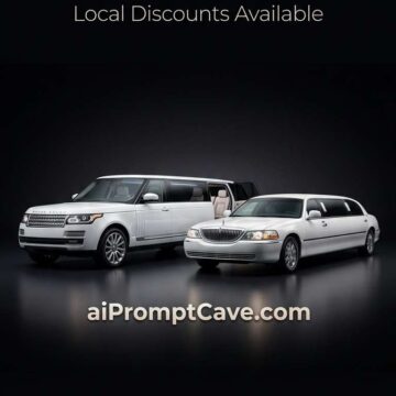 Luxury Limousine Car Rental Poster Minimal Black Ad - Free Ai Image Prompt