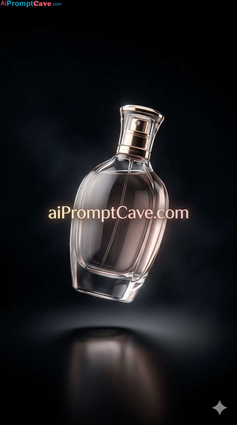 Luxury Perfume Floating Cinematic Black Space Ad - Free Ai Image Prompt