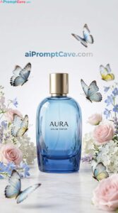 Luxury Perfume Photography with Flowers & Butterflies - Free Ai Image Prompt
