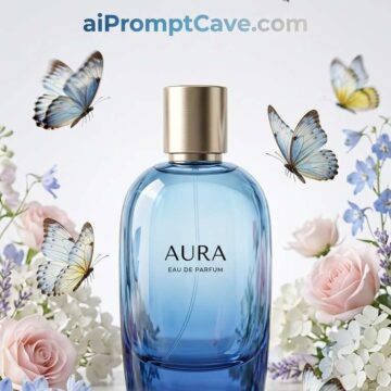 Luxury Perfume Photography with Flowers & Butterflies - Free Ai Image Prompt