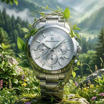 Luxury Watch Nature Advertising (Product Photography) - Free Ai Image Prompt