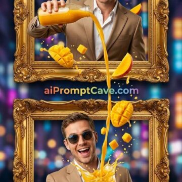 Mango Juice Creative Split Frame Ad Prompt - Free Ai Marketing Prompt