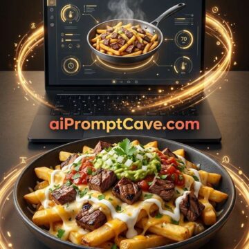 Marketing Ad Carne Asada Fries Futuristic Food Shot - Free Ai Prompt