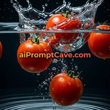 Marketing Ad How to Design Tomatoes Splash in Water Macro Shot - Free Ai Prompt