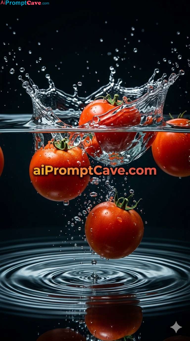 Marketing Ad : How to Design Tomatoes Splash in Water Macro Shot – Free Ai Prompt Marketing Ad How to Design Tomatoes Splash in Water Macro Shot - Free Ai Prompt