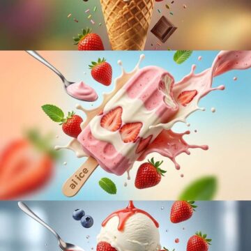 Marketing Ad Ice Cream Explosion Cinematic Food Photography - Free Ai Prompt