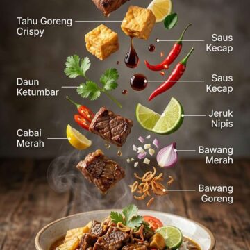 Marketing Ad Indonesian Floating Ingredients Food Guide - Free Ai Prompt