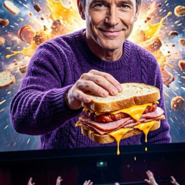 Marketing Ad Surreal Cinema Screen Break Sandwich Scene - Free Ai Prompt