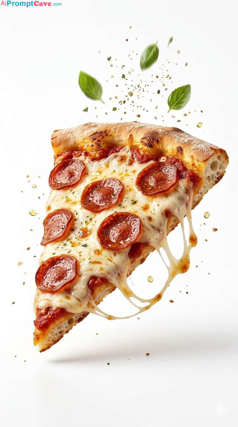 Marketing Advertisement Pepperoni Pizza Slice Photography Shot - Free Ai Prompt