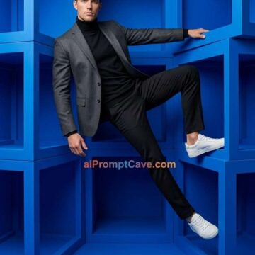 Men Fashion Color Box Photo Shoot Prompt - Free Ai Prompt