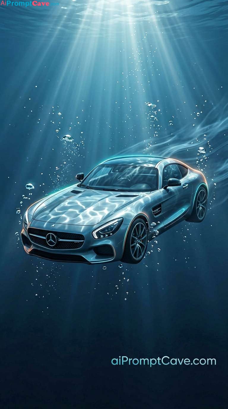 Mercedes AMG GT Underwater Cinematic Prompt - Free Ai Image Prompt
