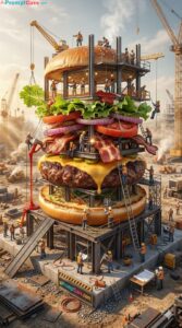 Miniature Construction Site Food Skyscraper Meal - Free Ai Prompt