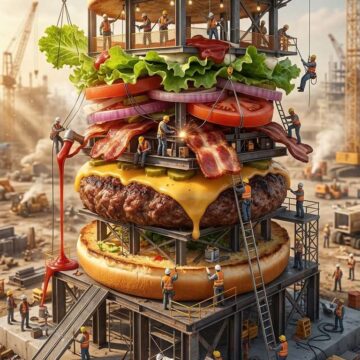 Miniature Construction Site Food Skyscraper Meal - Free Ai Prompt
