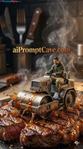 Miniature Man Rolling Grilled Meat Slices - Free Ai Prompt Miniature Man Rolling Grilled Meat Slices - Free Ai Prompt