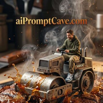 Miniature Man Rolling Grilled Meat Slices - Free Ai Prompt