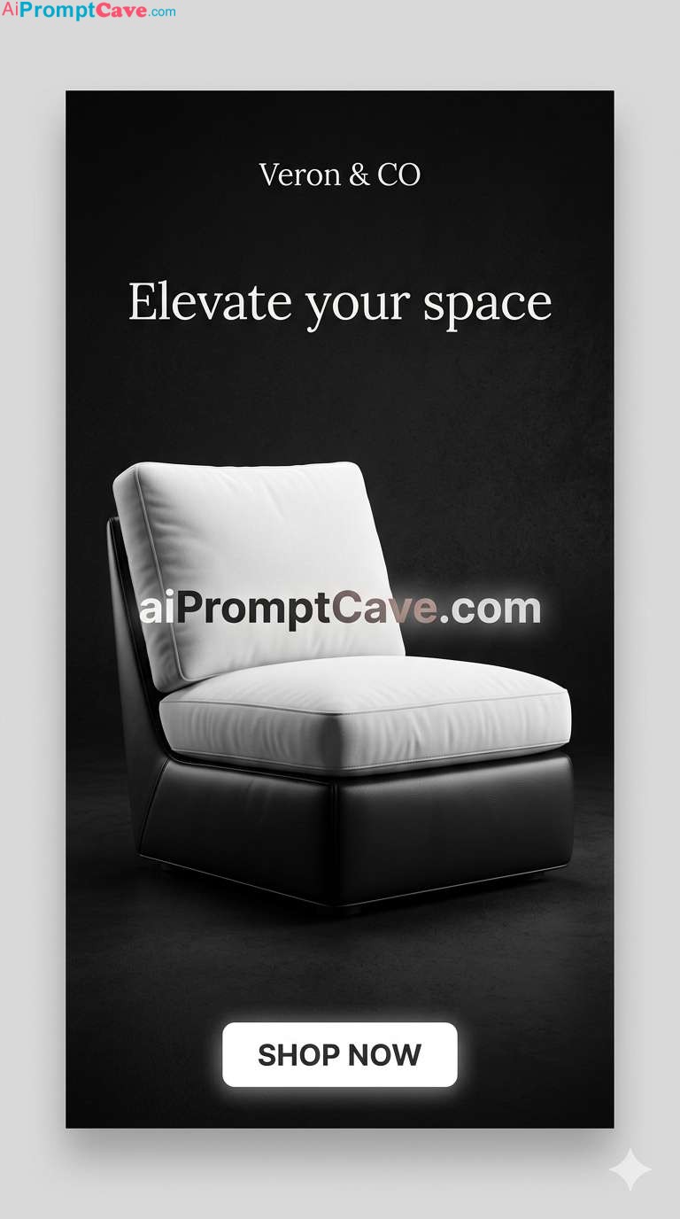 Modern Chair Email Flyer Minimal Luxury Furniture Ad Design - Free Ai Image Prompt