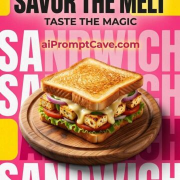 Modern Paneer Sandwich Ad - Free Ai Image Prompt-