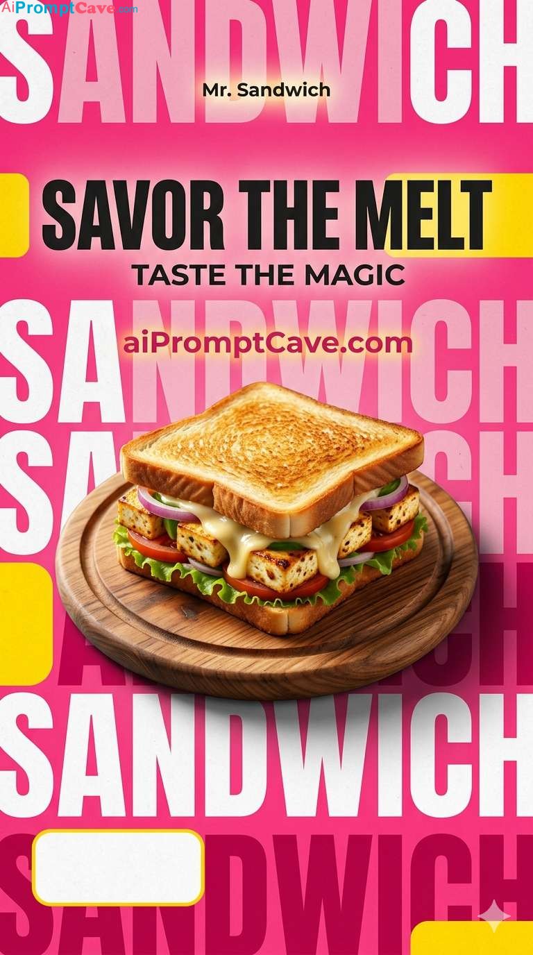 Modern Paneer Sandwich Ad - Free Ai Image Prompt-