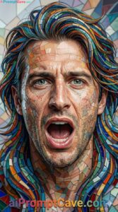 Mosaic Portrait Man Hyper Realistic - Free Ai Prompt