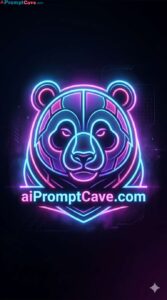 Neon Cyberpunk Panda Logo Glowing Futuristic Design - Free Ai Image Prompt