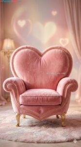 Pink Royal Heart Armchair Cozy Furniture - Free Ai Image Prompt