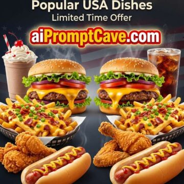 Popular USA Dish Poster Buy One Get One Free Food Promo Design - Free Ai Image Prompt