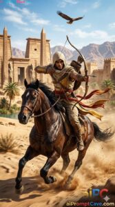 Put your Image as an Ancient Egyptian Archer Horse - Free Ai Prompt