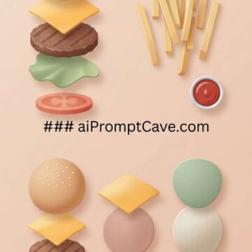 Scandinavian Minimalist Food Flat Lay Illustration - Free Ai Image Prompt