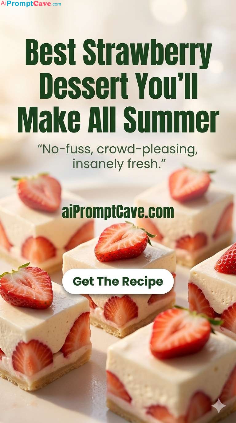 Strawberry Dessert Close-Up Editorial Ad Design - Free Ai Image Prompt
