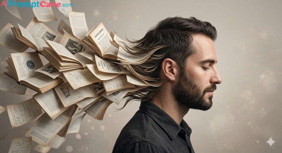 Surreal Book Mind Portrait Man Prompt - Free Ai Prompt