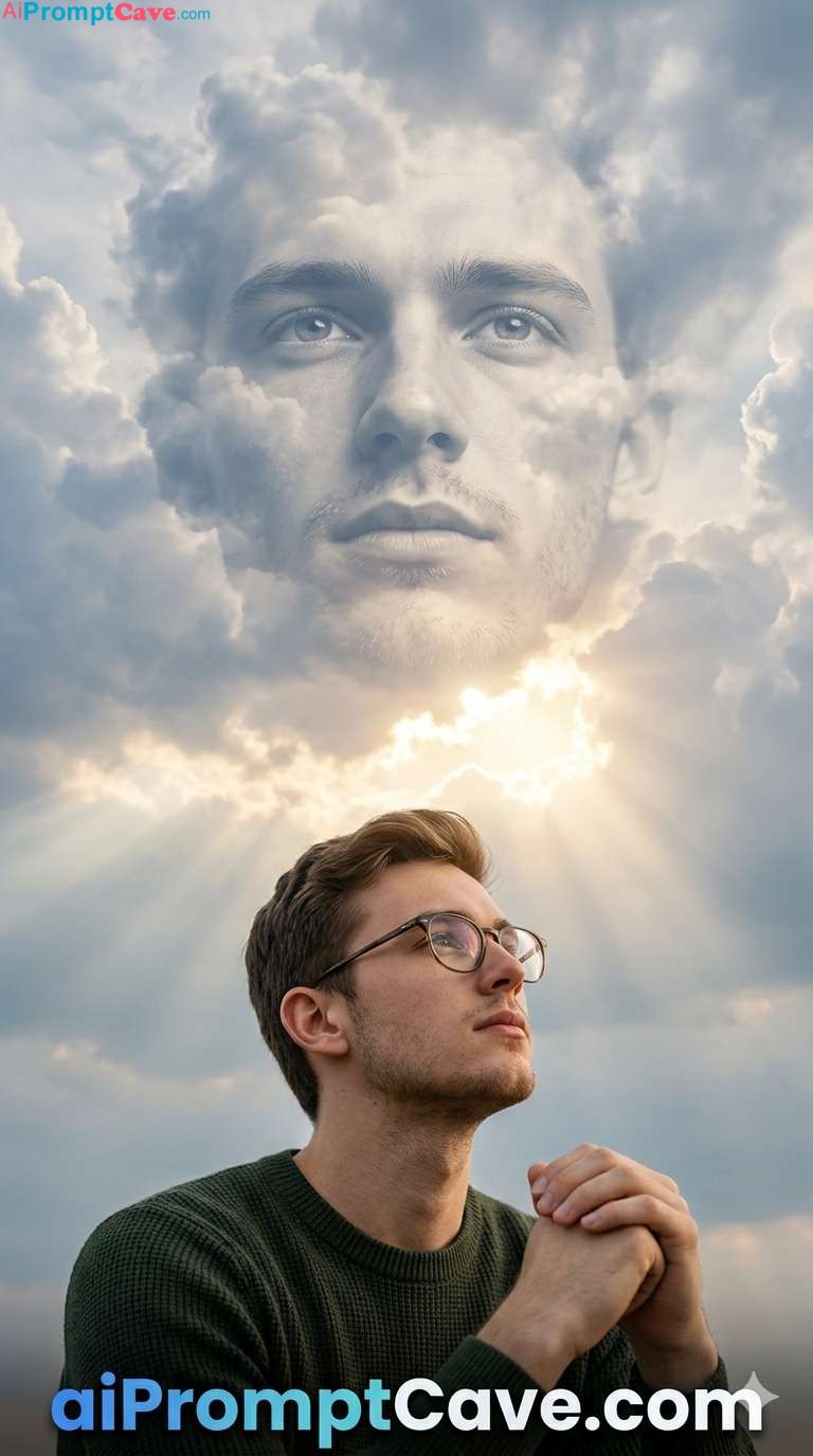 Surreal Cloud Face Portrait Man Prompt Using Free Ai Prompt