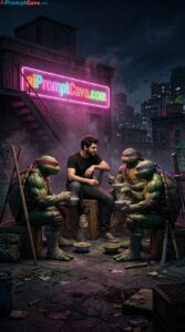 Take a Picture with Ninja Turtle Warriors - Free Ai Prompt