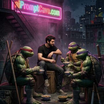 Take a Picture with Ninja Turtle Warriors - Free Ai Prompt