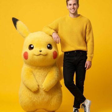 Take a Picture with Pikachu in Studio Portrait - Free Ai Prompt