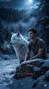 Take a Picture with a Wolf Bond Night - Free Ai Prompt