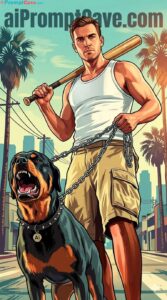 Turn Your Photo into GTA Style Rockstar Cartoon Character Illustration - Free Ai Prompt